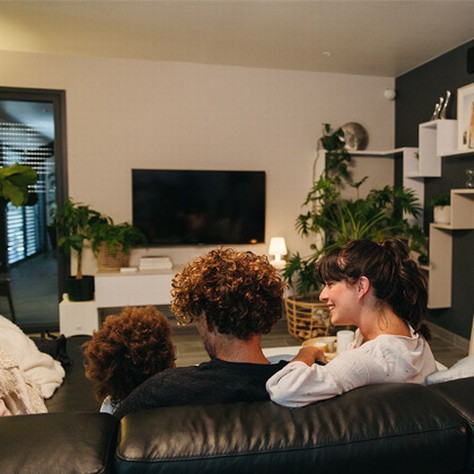 Family in living room